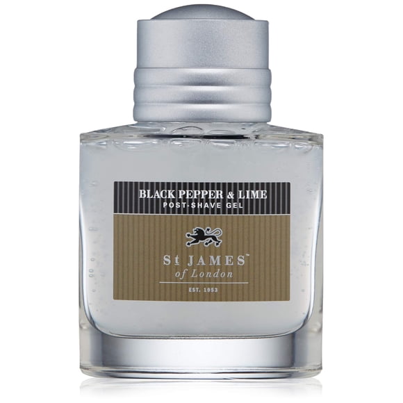 Gel para después del afeitado St James of London, pimienta negra y lima, 3,4 oz