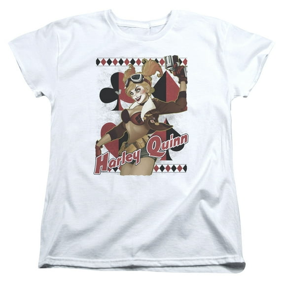 JLA Justice League Harley Bombshetl Long Sleeve Women's T-Shirt White