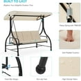 thumbnail image 5 of AECOJOY 3 Person Canopy Steel Porch Swing, Converting Swing Glider Hammock-Beige, 5 of 10