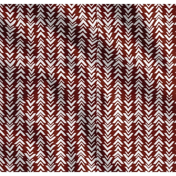 Soimoi Red Cotton Voile Fabric Geometric Arrow Tribal Print Fabric by the Yard 42 Inch Wide