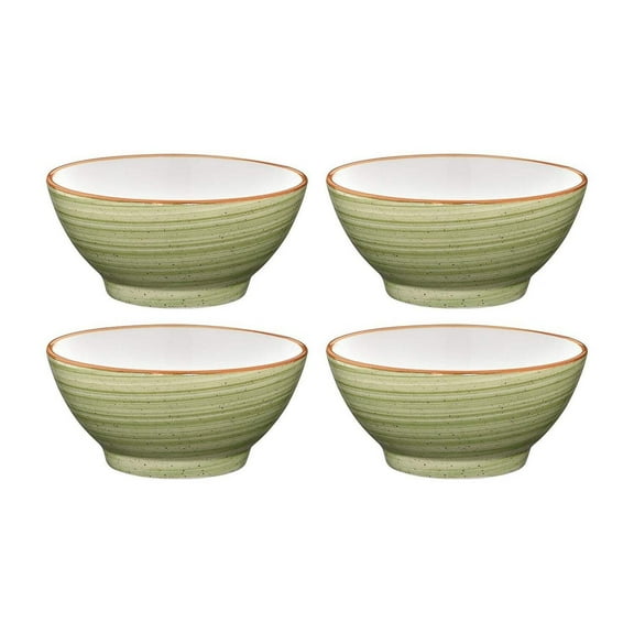 Therapy dia.4.75" h:2.25" 10 oz. Round Green Porcelain Bowl (Set of 4)