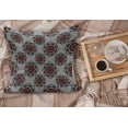 thumbnail image 2 of Abstract Fluffy Throw Pillow Cushion Cover, Persian Moroccan Middle Eastern Design with Flower Image, Decorative Square Accent Pillow Case, 16" x 16", Pale Grey Burgundy, by Ambesonne, 2 of 5
