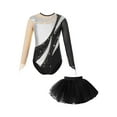 thumbnail image 3 of inlzdz Girls Sparkle Tutu Ballet Leotards for Gymnastics Dance Performance Costume Silver&Black 8, 3 of 7