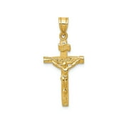 FJC Finejewelers 14k Yellow Gold Inri Crucifix Charm
