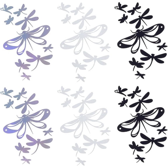15Pcs Dragonfly Car Sticker Self Adhesive 3 Colors Animal Car Decal Waterproof Reflective Vinyl Window Decal Vinyl Automotive Exterior Decoration Decals