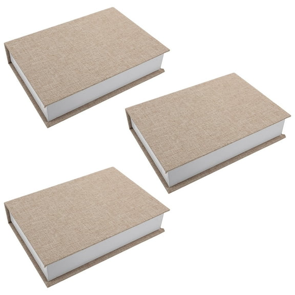 Worgeous 3pcs Linen Faux Books Decorative Book Storage Box Fake Books For Bookshelf And Coffee Table Office And Home Decor