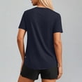 thumbnail image 6 of qolati Workout Tops for Women UPF 50+ Quick Dry Short Sleeve Sun Protection V Neck Shirts Lightweight Summer Curved Hem Basic Tee Shirt Navy S, 6 of 8