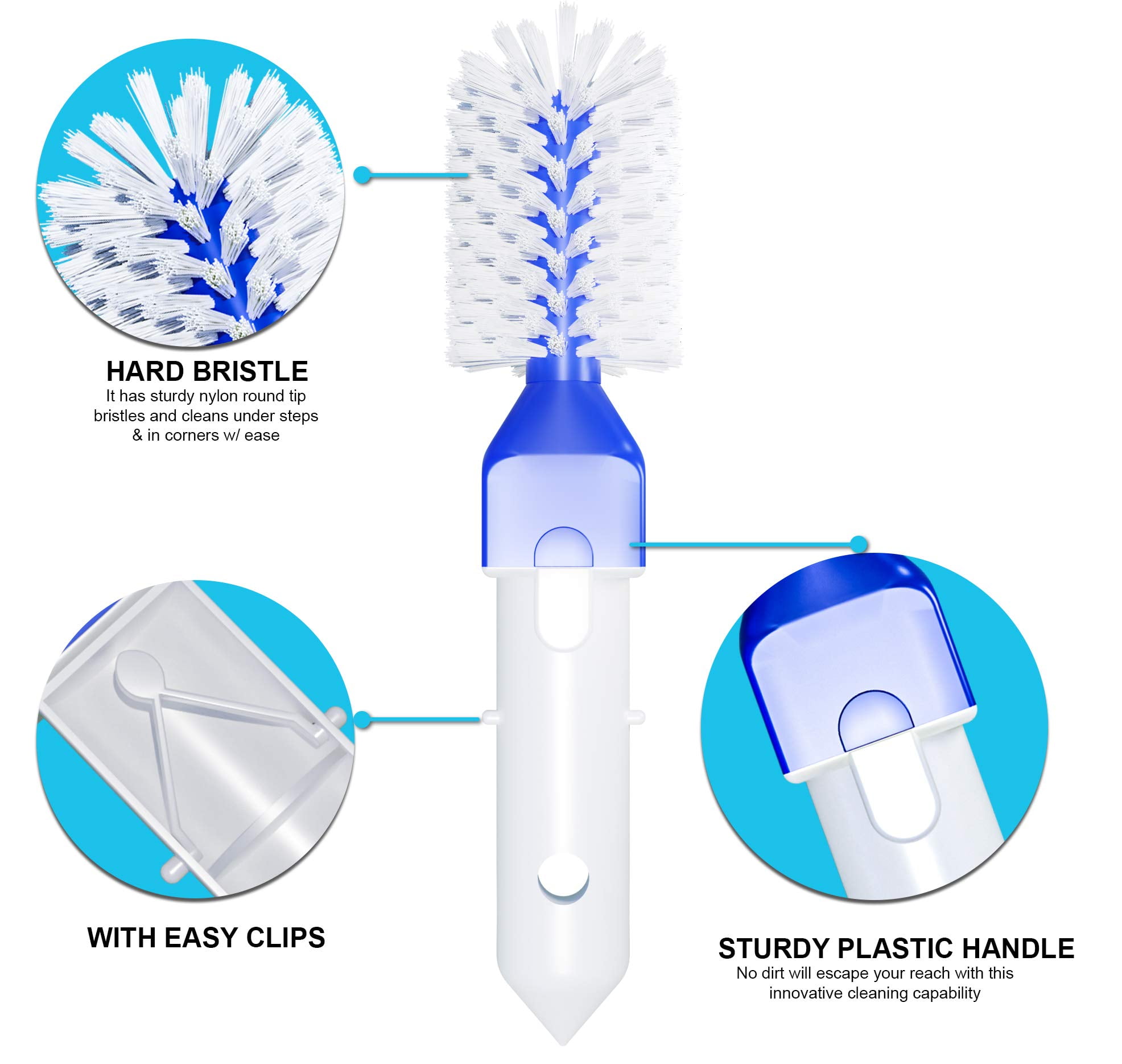 Noa Store Pool Step and Corner Brush Scrub Brush for Bathroom