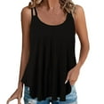 thumbnail image 2 of Womens Tank Tops under $5 Plus Size Round Neck Sleeveless Solid Color Printed Vest Casual T-shirt, 2 of 4