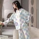 thumbnail image 5 of Conjunto de pijama de manga larga para niña, de 2 piezas, con escote en V, transpirable, agradable para la piel y con estampado adorable, talla M, 5 of 8