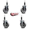 thumbnail image 2 of 5 Inch Semi Steel Wheel Swivel 1 Inch Expanding Stem Caster Set 2 Brakes SCC, 2 of 2
