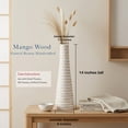 thumbnail image 2 of Modern Safari Stripes White and Mango Tree Wood Bottle-Shaped Vase, 2 of 7