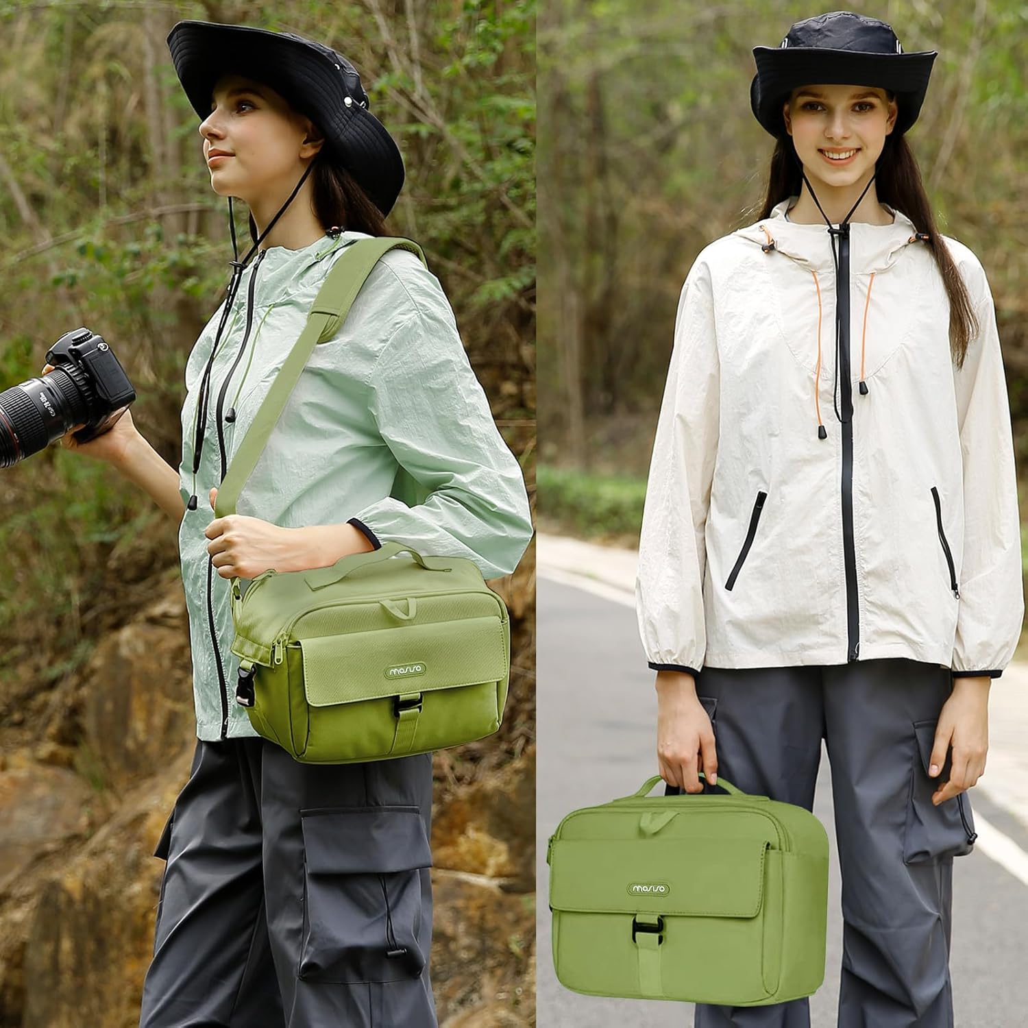 MOSISO Camera Shoulder Bag Case Crossbody Sling Purse, DSLR/SLR/Mirrorless Compact Padded Photography Handbag with Rain Cover Compatible with Canon/Nikon/Sony Cameras and Lenses