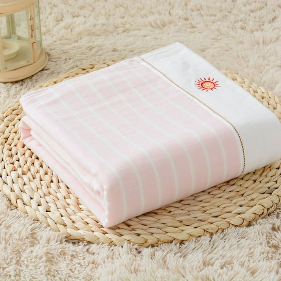 Fiudx Edredón de Muselina de Algodón, Tejido Suave y Ligero, Diseño Transpirable de 4 Capas, Perfecto para Envolver Al Bebé y Cubrir El Cochecito, Lavable a Máquina, para Uso En Guarderías o Niños Pe