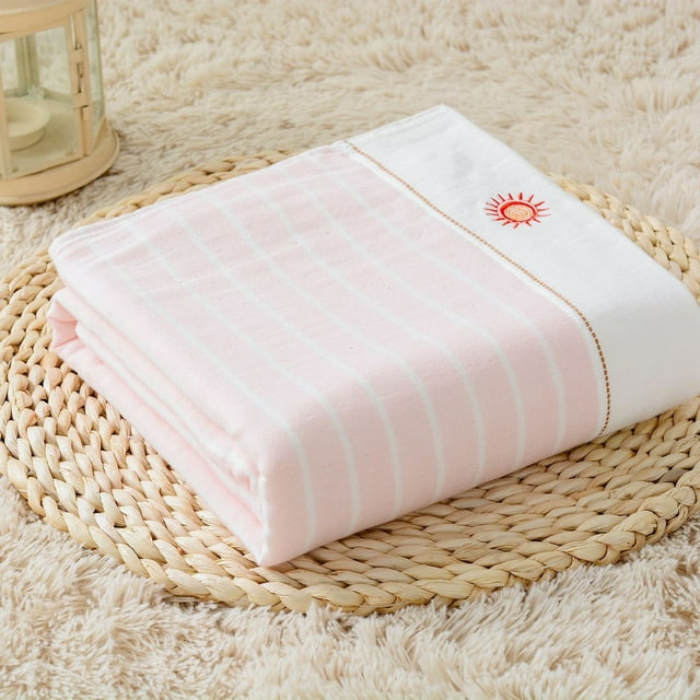 Fiudx Edredón de Muselina de Algodón, Tejido Suave y Ligero, Diseño Transpirable de 4 Capas, Perfecto para Envolver Al Bebé y Cubrir El Cochecito, Lavable a Máquina, para Uso En Guarderías o Niños Pe