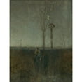 thumbnail image 2 of Ladislav Mednyánszky 12x14 Black Ornate Wood Framed Double Matted Museum Art Print Titled: Landscape with Rider (1890-1900), 2 of 5