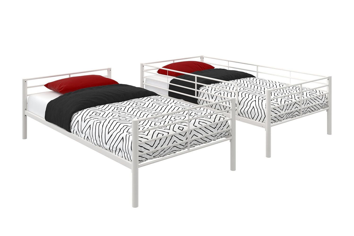Convertible Twin over Twin Metal Bunk Bed