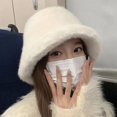 thumbnail image 3 of ievspot Women Winter Bucket Hat Fuzzy Plush Short Brim Dome Windproof Warmth Sun Protection Fisherman Cap Outdoor Travel Headwear, 3 of 8
