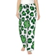 thumbnail image 1 of Fotbe Leopard print St. Patrick's Day Pantalones de Pijama para Mujer, Pantalones de Dormir, Pantalones Pj con Cordón y Bolsillos-Small, 1 of 6