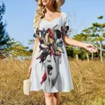 thumbnail image 4 of Vestido de manga corta Psycho Waves vestido para mujer vestido largo mujer verano elegante conjuntos de mujer verano mujer, 4 of 7