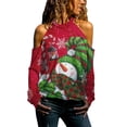 thumbnail image 1 of Skksst Womens Halter Cold Shoulder Christmas Printed Blouse T Shirt Tops, 1 of 2