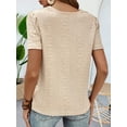thumbnail image 6 of Women'S Short Sleeve Tunic Tank Tops Casual Lace Shirt Blouses Skin Color L, 6 of 9