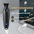 thumbnail image 6 of KEMEI PG2299 Hair Trimmer for Men, Zero Gapped T-Blade Clippers for Edging & Lining, Cordless Barber Liners with Extra Replacement Blade, USB Rechargeable Grooming Kit for Beard & Dry Shaving (Black), 6 of 7