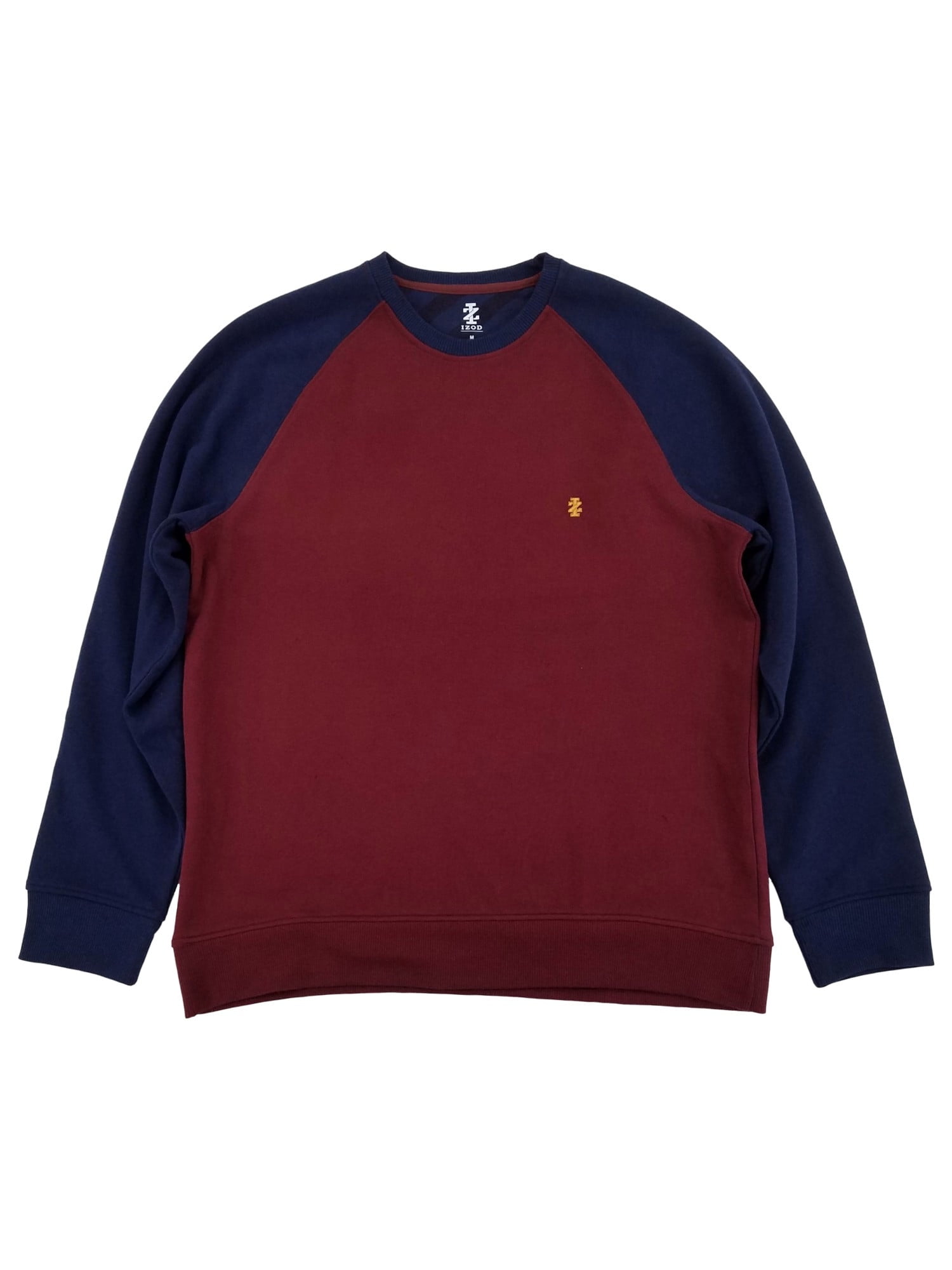 Izod Mens Colorblocked Raglan Fleece Crew Neck Pullover