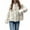 White, variant on GigrtiJin Women's Fleece Fuzzy Jackets Casual Collarless Long Sleeved Button down Solid Color Warm Comfy Coats Outwear