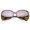 Brown-Gold / Amber, variant on sunglassLA Unisex Women's Metal Temple Rhinestone Accent Gradient Lens Oversized Sunglasses (Black-Silver / Lavender) - 61mm