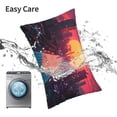 thumbnail image 6 of Pofeuu Neon Sunset Cyberpunk Cityscape Print Polyester Microfiber Plush Pillowcases, Super Soft and Cozy Pillow Case Covers with Envelop Closure（Pillow core not included）-14"x20", 6 of 6