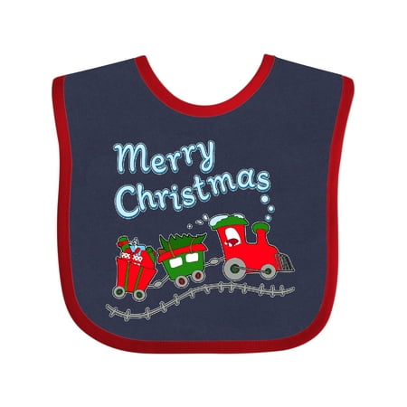 

Inktastic Merry Christmas Train with Presents Gift Baby Boy or Baby Girl Bib