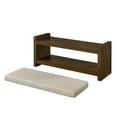thumbnail image 5 of Updated 40" Accent Bench with Lower Shelf Shoe Rack, Padded Seating Bench for Living Room, Modern Compact Bed End Bench with Storage for Bedroom Seating, Removable Cushion, 40"W- Linen, 5 of 7