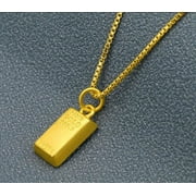 24K Gold Small Thai Baht Yellow Gold GP Filled Necklace Pendant