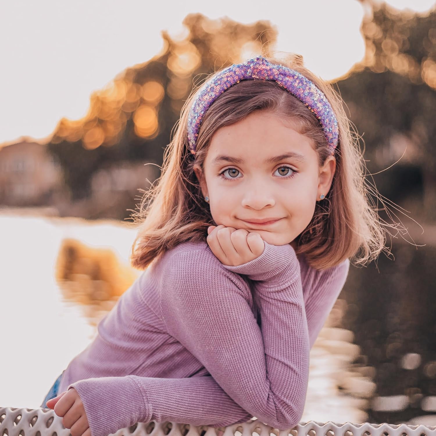 Dark Gray Blue Iridescent Knotted Headband with AB Rhinestones ccb7b437-5bb8-43b3-85bf-  main image 2