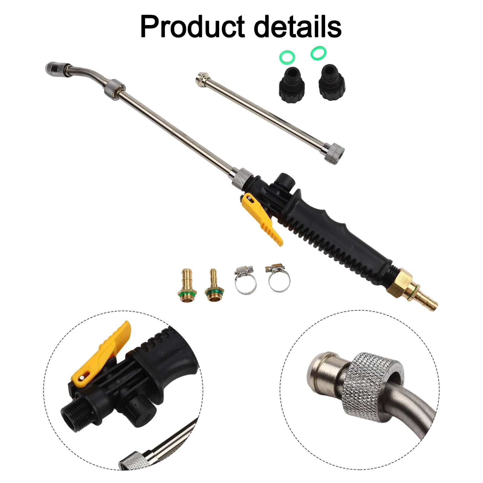 PASILI Stainless Steel Spray Wand, 3 Length Options, Rotating Nozzle For Mist Or Stream, Compatible With Hose Sizes