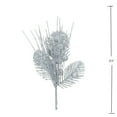 thumbnail image 3 of Holiday Time 9IN Silver Glitter Leaves Pick, 3 of 4