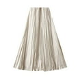 thumbnail image 4 of HexaHive Streamer Pleated A - Line Skirt - Slim Elastic High - Waist Loose Swing Skirt, 4 of 7