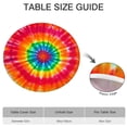 thumbnail image 6 of Colorful Rainbow Tie Dye Spiral Pattern Round Fitted Tablecloth with Elastic Edge,Dining Table Cover Waterproof,Outdoor Round Tablecloth for Camping,Dining,Indoor and Outdoor, 6 of 7
