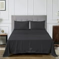 thumbnail image 6 of Js sanders Family King 120x80 4pc Sheet Set 100% Egyptian Cotton 800 Thread Count Breathable & Soft Cooling Hotel Sheets Machine Washable and Fits up to 15'' Deep Pocket Dark Grey, 6 of 7