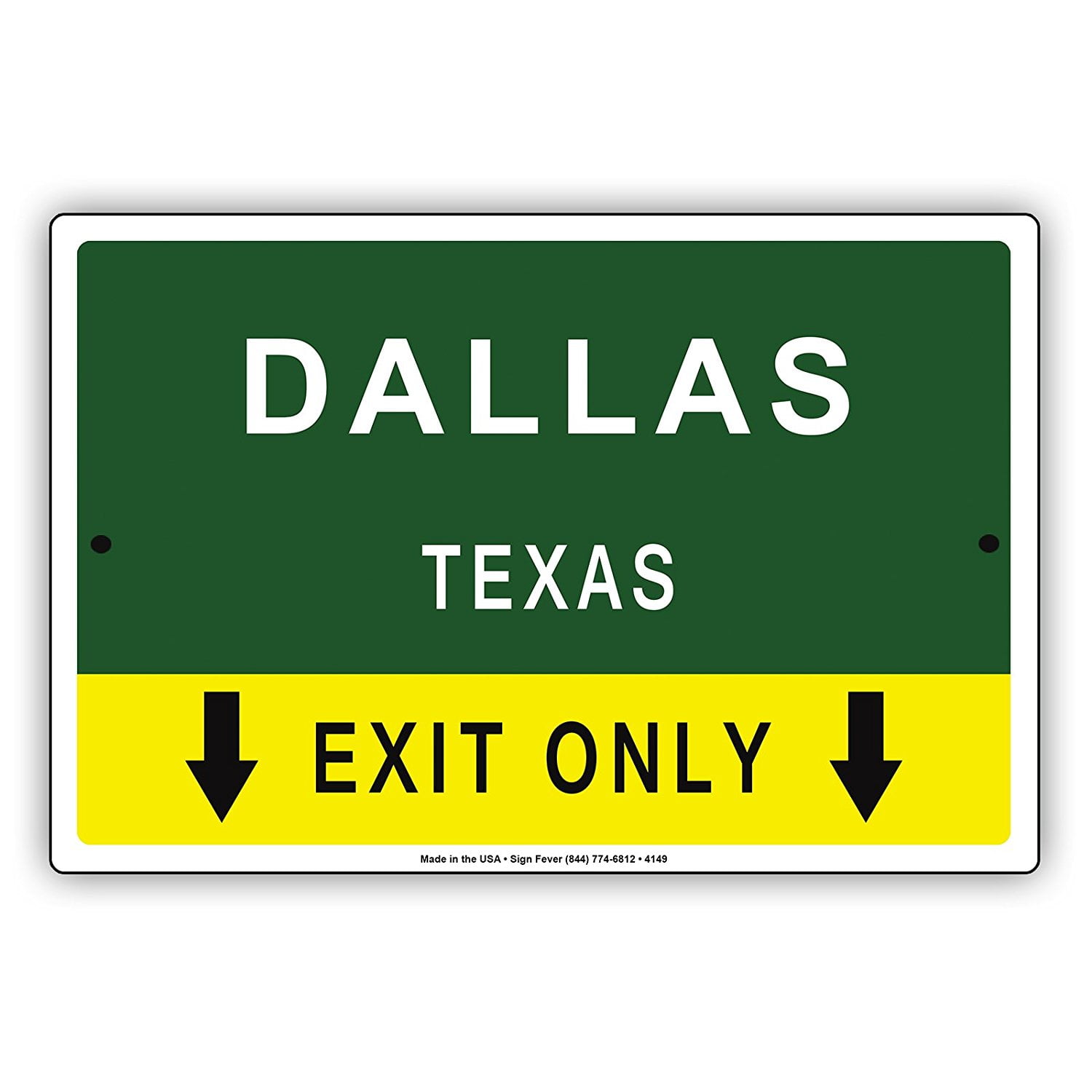 Dallas Texas Exit Only With Pointer Arrow Direction Way Road Signs ...