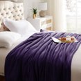 thumbnail image 5 of Moonlight20015 Fleece Blanket, Soft Microplush, Lightweight, Thick and Warm Cozy Comforter, Queen (90x90) Purple, 5 of 10