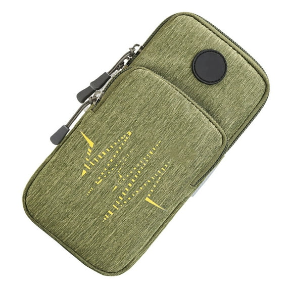 Toddmomy Green Oxford Fabric Phone Arm Band for Outdoor Sports with Adjustable Size and Secure Zippered Pocket 7.5 x 4 inches
