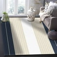 thumbnail image 5 of Area Rugs Indoor Non-Slip Rectangle Rug 5x7 Ft Navy Blue Khaki Stripe Gradient Line Geometric Simple Rug Rubber Backing Floor Mats Non Shedding Home Decor Carpet for Entryway Living Room, 5 of 8