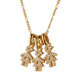 thumbnail image 2 of Collar para Mujer de Niños Personalizado LuckyLy, Baño de Oro 14k y Zirconia Cúbica, Cadena y Charms, Modelo Darcy Niño y Niña dorado 3 Niñas, 2 of 6