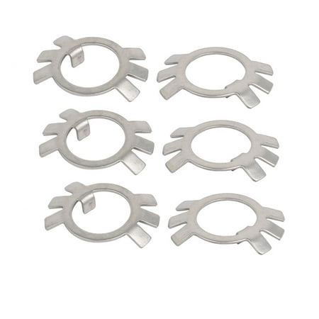 Spindle Nut Set Uxcell M18 304 Stainless Steel External Tab Spindle Washer for Round Slotted Nut (6-pack) ()