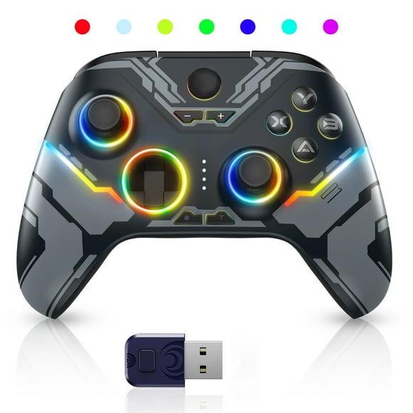 Wireless Game Controller, Joystick, Triggers, RGB Lighting Gamepad for PC/Switch/Android/iOS/Steam Deck