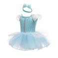 thumbnail image 2 of IBTOM CASTLE Baby Girls Princess Outfit Halloween Christmas Carnival Cosplay Fancy Dress up Romper + Headband Birthday Party Bodysuit Ballet Dancewear, 2 of 8