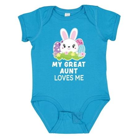 

Inktastic My Great Aunt Loves Me with Bunny and Easter Eggs Gift Baby Girl Bodysuit