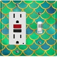 thumbnail image 1 of Metal Light Switch Plate Outlet Cover Mermaid Blue Green MER009, 1 of 13